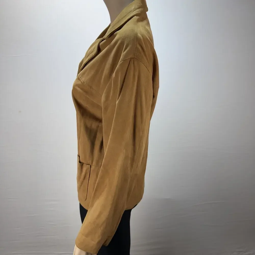 Golden‎ Bear Sportswear Womens Suede Leather Jacket Size XS Button Barn Chore